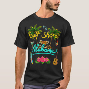 Golfküste Alabama Beach Summer Palm Sun Set Palm T-Shirt