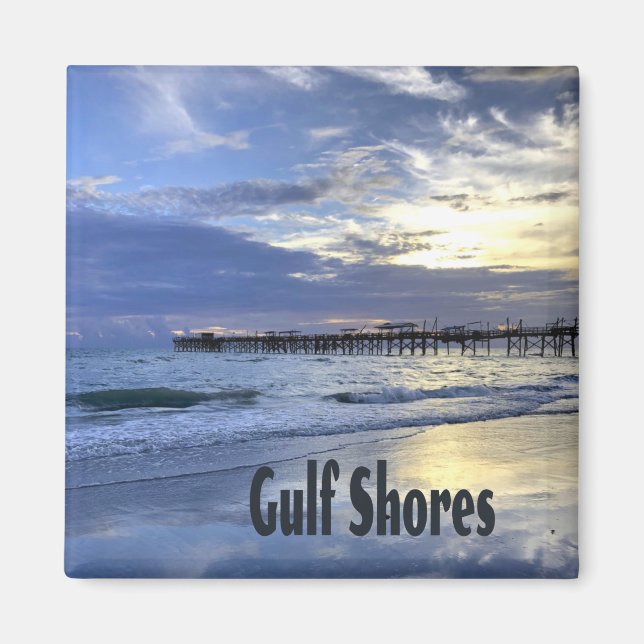 Golfküste Alabama Beach Sunrise Pier Magnet (Vorne)