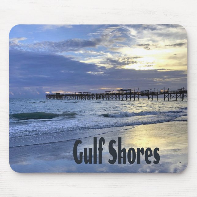 Golfküste Alabama Beach Sunrise Pier Mousepad (Vorne)