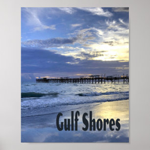 Golfküste Alabama Beach Sunrise Pier Poster