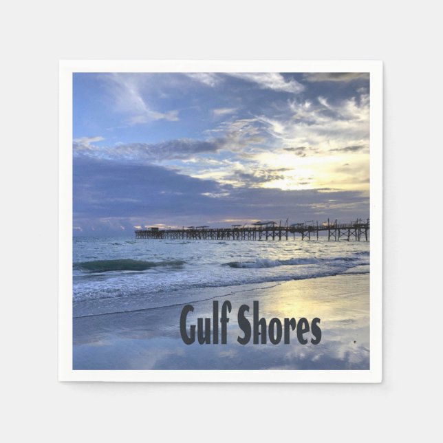 Golfküste Alabama Beach Sunrise Pier Serviette (Vorderseite)