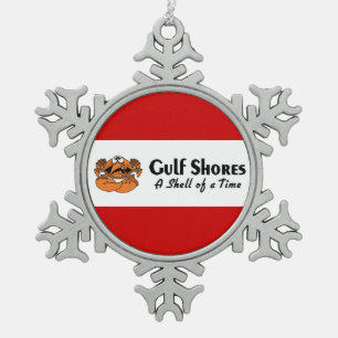 Golfküste Alabama Crab Schneeflocken Zinn-Ornament