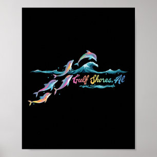 Golfküste Alabama Farbiger Delfinliebhaber Strand Poster