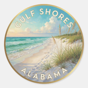 Golfküste Alabama Küstenreise Runder Aufkleber