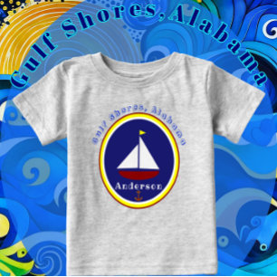 Golfküste, Alabama Niedlich Sailboat Anchor und Na Baby T-shirt
