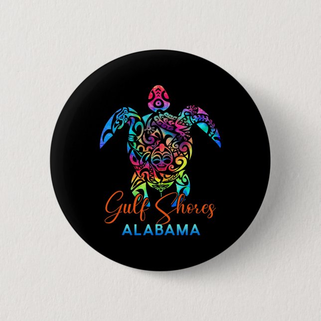 Golfküste Alabama Sea Turtle Family Vacation Sum Button (Vorderseite)