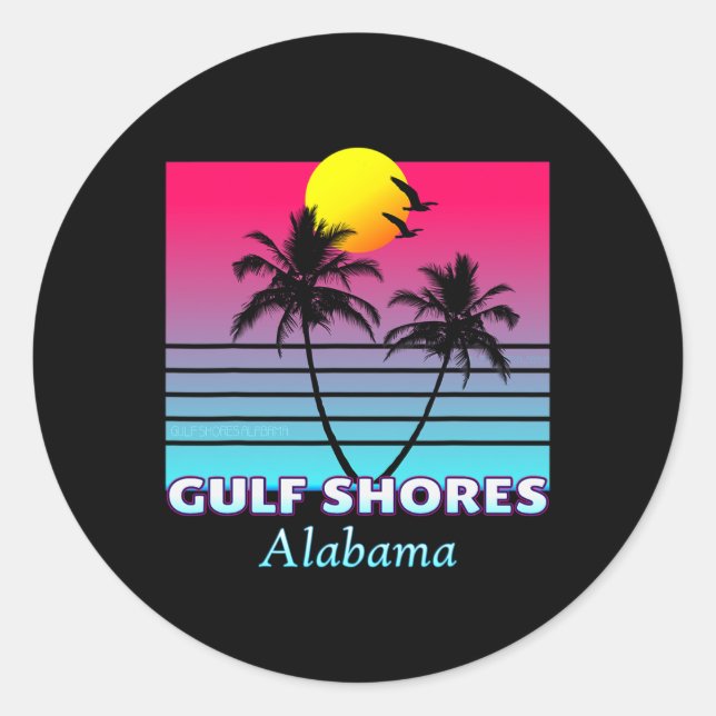Golfküste Alabama Urlaub Geschenk Runder Aufkleber (Vorderseite)