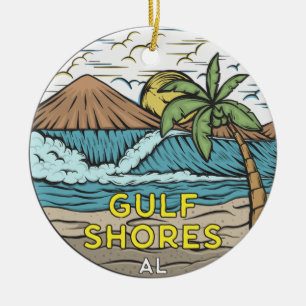 Golfküste Alabama Vintage Keramik Ornament