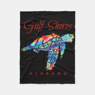 Golfküste Alabama Wasserfarbenschildkröte Fleecedecke