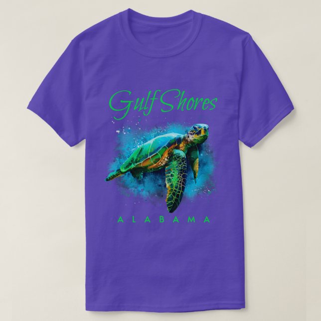Golfküste Alabama Wasserfarbenschildkröte T-Shirt