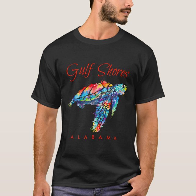 Golfküste Alabama Wasserfarbenschildkröte T-Shirt (Vorderseite)
