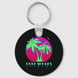 Golfküste Alabyma 80er Palm Trees Sommer Sonnenunt Schlüsselanhänger