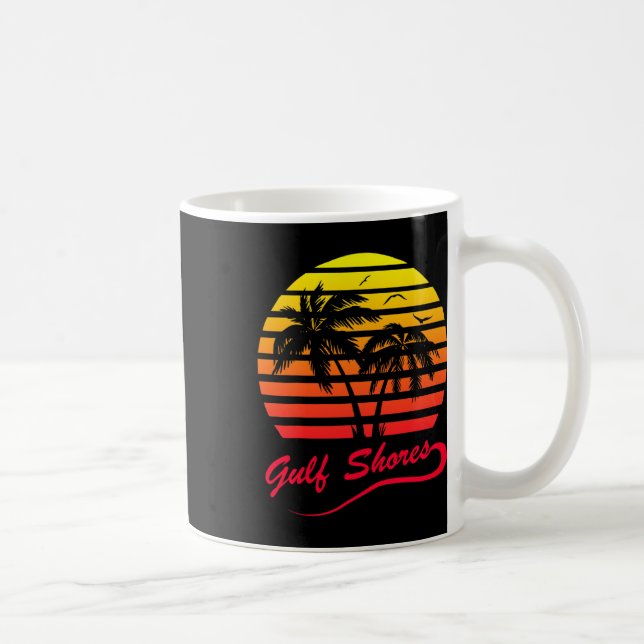 Golfküste Alabyma 80er Summer Beach Palm Tree Sun Kaffeetasse (Rechts)