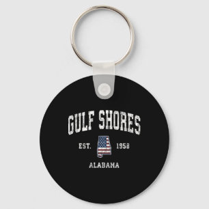 Golfküste Alabyma Al Vintag American Flag Sport Schlüsselanhänger