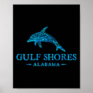 Golfküste Alabyma Retro Dolphin Boys Girls Toddl Poster