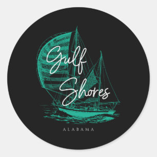 Golfküste Alabyma Sailboat Runder Aufkleber