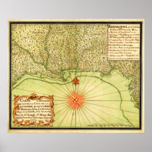 Golfküste der Vereinigten StaatenPanoramakarte Poster