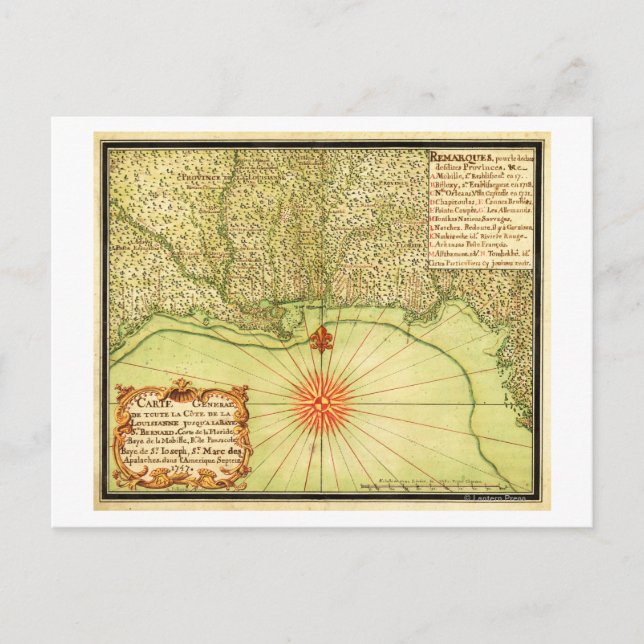 Golfküste der Vereinigten StaatenPanoramakarte Postkarte (Vorderseite)