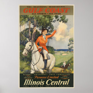 Golfküste Illinois Central RR Reiseplakat Poster