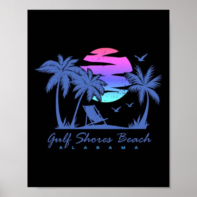 Golfküste Strand Alabama Frühlingsferien Tr Poster (Vorne)