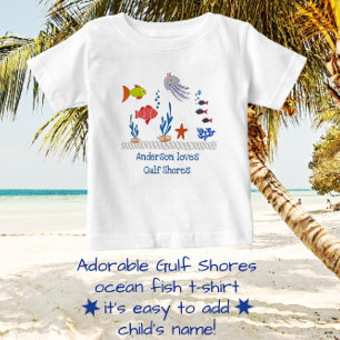 Golfküsten, AL Fun Ocean Fish mit Kindername Baby T-shirt
