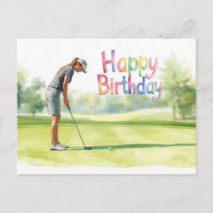 Golfleben für Golferin Alles Gute zum Geburtstag  Postkarte