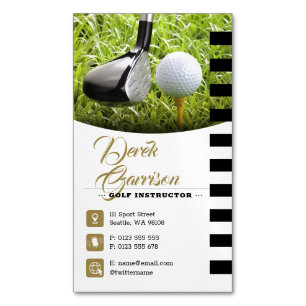 Golflehrer Berufliche Golfunterricht Gold Magnetische Visitenkarte