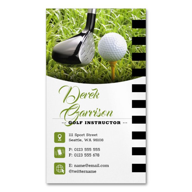Golflehrer | Berufliche Golfunterricht Magnetische Visitenkarte (Vorderseite Vertikal)