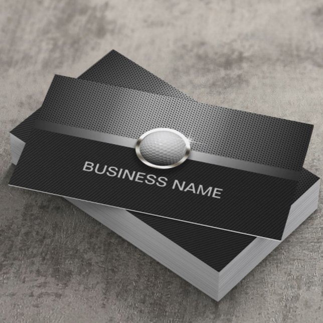 Golflehrer Moderner Beruflicher Metallsport Visitenkarte (Von Creator hochgeladen)