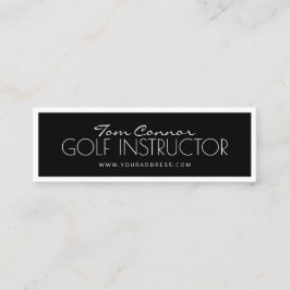 Golflehrer Schwarz-Weiß-Karte Mini Visitenkarte