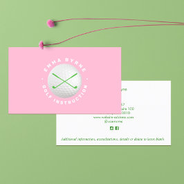Golflehrerin Pro Rosa Crossed Clubs Busi Visitenkarte