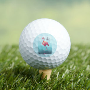 Golfliebhaber Persönliche Flamingo Monogram Golfball