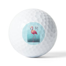 Golfliebhaber Persönliche Flamingo Monogram