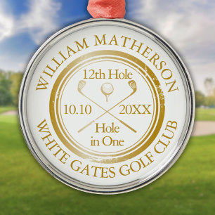 Golfloch in einem klassischen Gold-Personalisierte Ornament Aus Metall