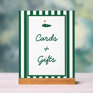 Golfmeisterkarten und -geschenke mit weißem und gr acrylschild