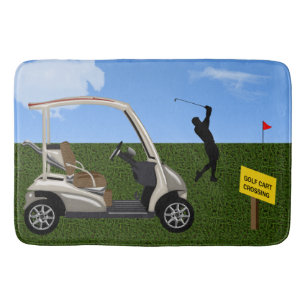 Golfmobil-Überfahrt-Zeichen auf Fahrrinne Badematte