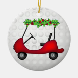 Golfmobil-Weihnachten 1 Keramik Ornament