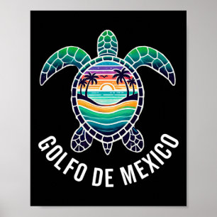 Golfo de Mexico Viva Mexiko Golf von Mexiko Souven Poster