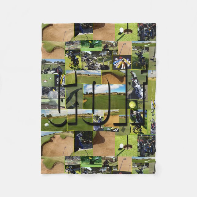 Golfoto-Collage und -Logo, klein Fleecedecke (Vorderseite)
