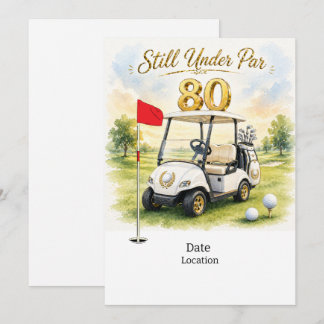 Golfparty 80. Geburtstag "Save the Date" für Golf Einladung