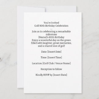 Golfparty 80. Geburtstag "Save the Date" für Golf Einladung