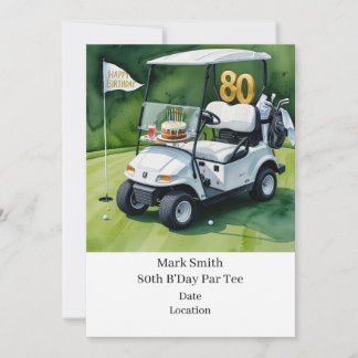 Golfparty 80. Geburtstag Save-the-Date für Golfer Einladung