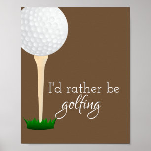 Golfplakat für Golfer in Weiß Poster