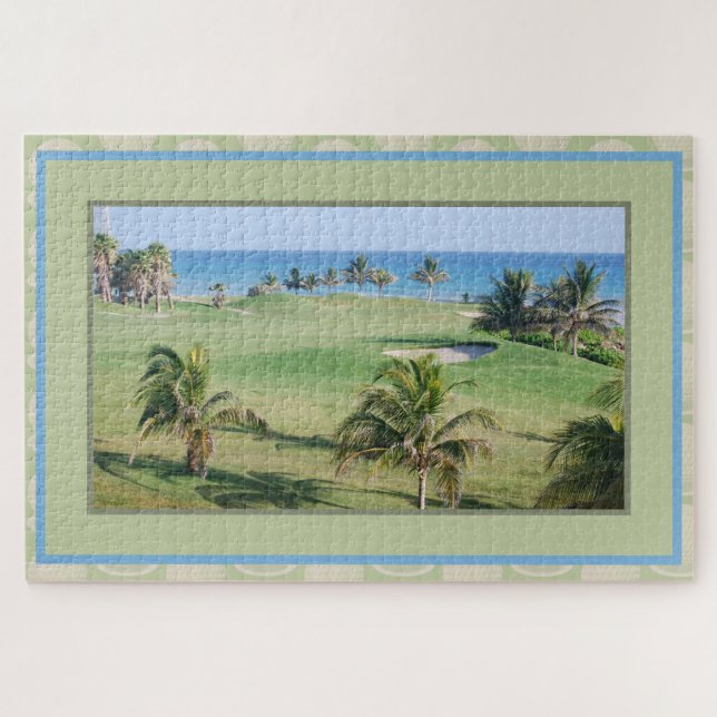 Golfplatz am Strand Palmen Puzzle (Horizontal)