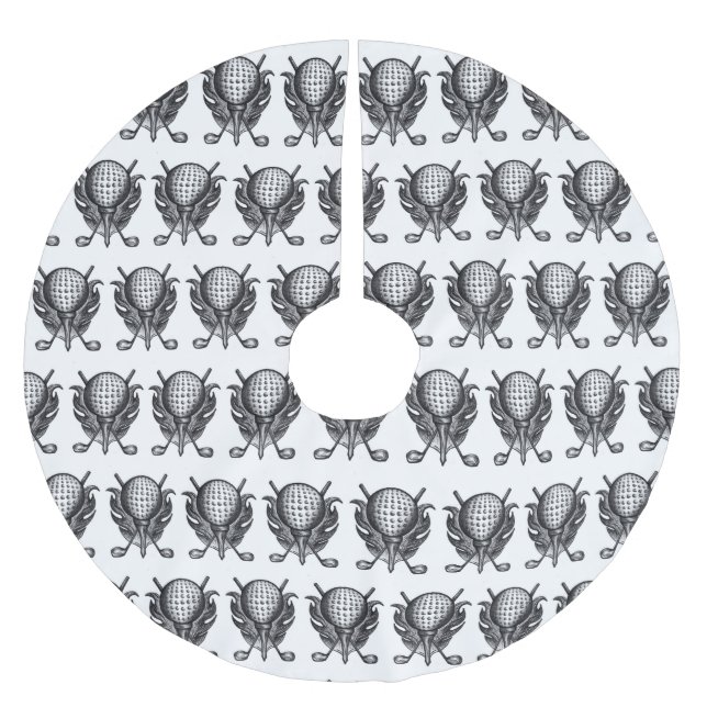 Golfplatz Ball T-Shirt Clubs Wohltätigkeit Golf Tu Polyester Weihnachtsbaumdecke (Vorderseite)