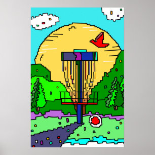 Golfplatz Disc Sommersonne Poster