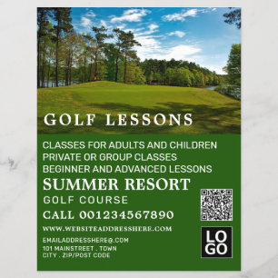 Golfplatz, GoIf Lesson Werbung Flyer