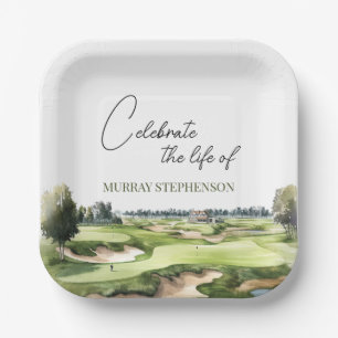 Golfplatz Golfer Besichtigung des Lebens Pappteller