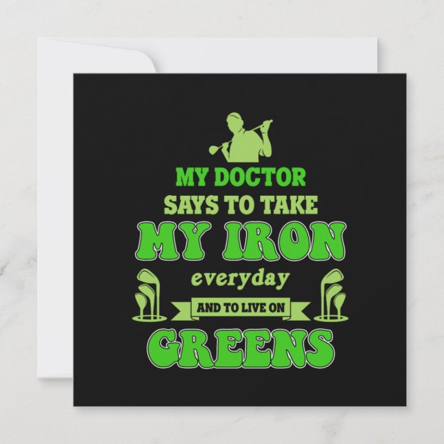 Golfplatz Golfer Golfing Putter Caddy Birdie Gif Einladung (Vorderseite)