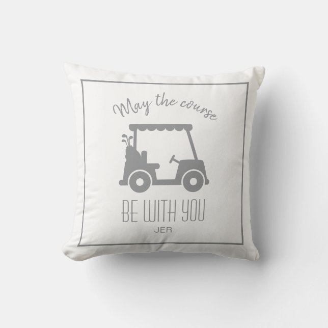 Golfplatz Golfer Gray Zitat Niedlicher Golfplatz Kissen (Vorderseite)